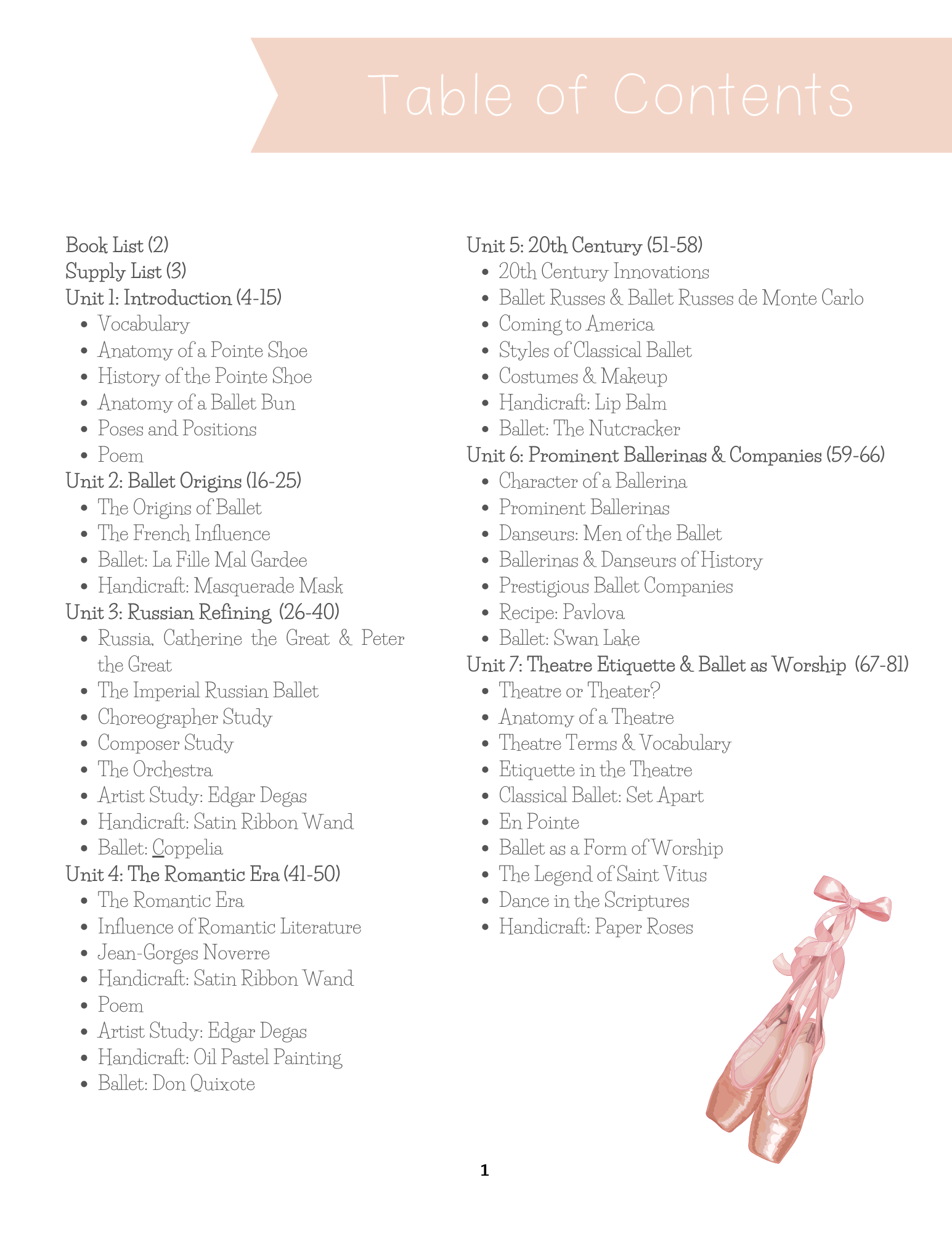 Ballet Study Notes Classical Ballet Unit Study - Faith-Based Version – Faith Heritage ...