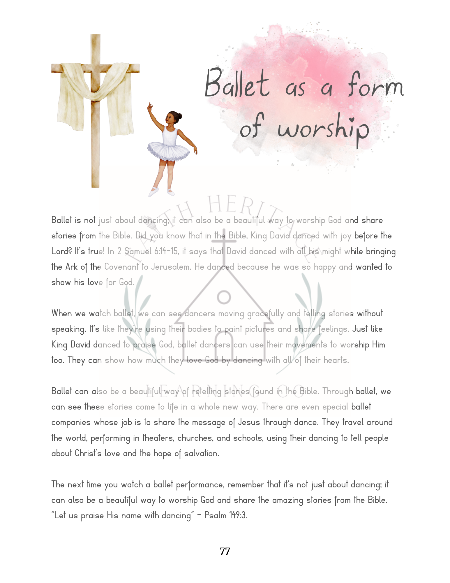 Ballet Study Notes Classical Ballet Unit Study - Faith-Based Version – Faith Heritage ...
