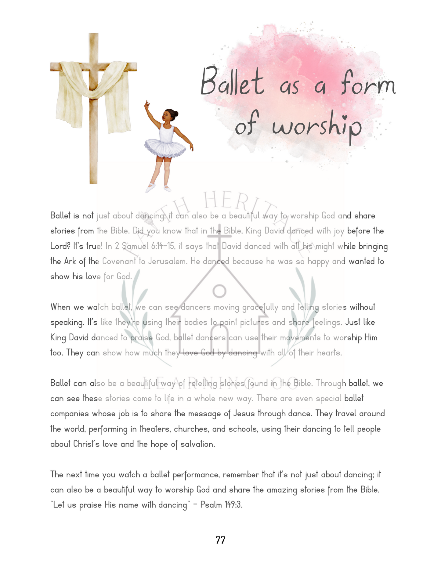 Classical Ballet Unit Study - Faith-Based Version